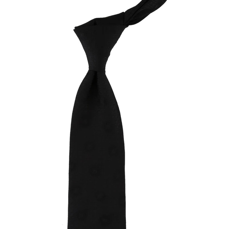 Kravatkolik Graffiedi Style Siyah Kendinden Desen İtalyan İpek Kravat İK854