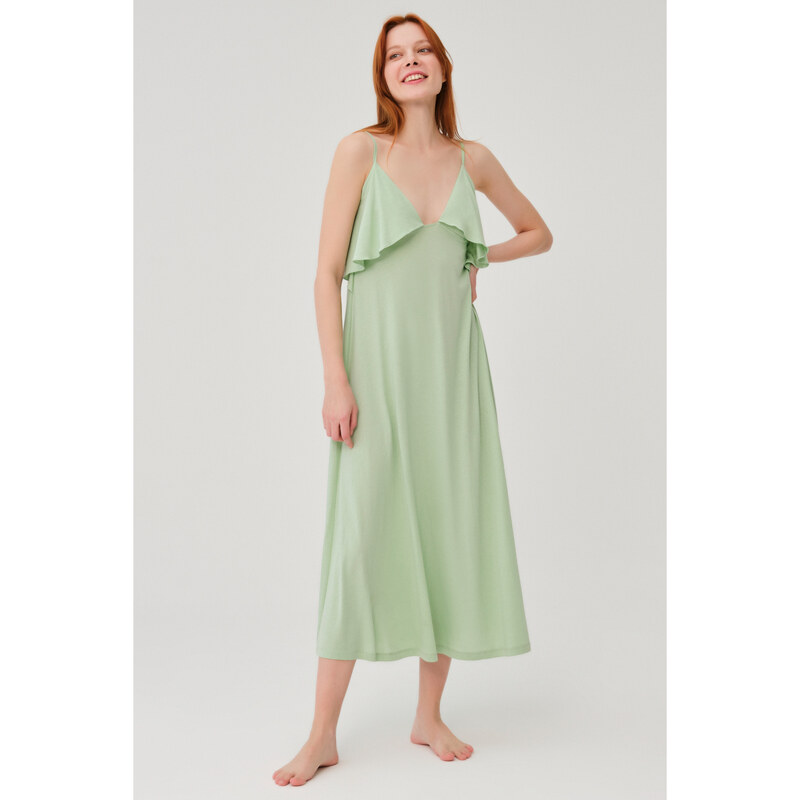 Dagi İp Askılı Pijama Takımı - Açık Yeşil