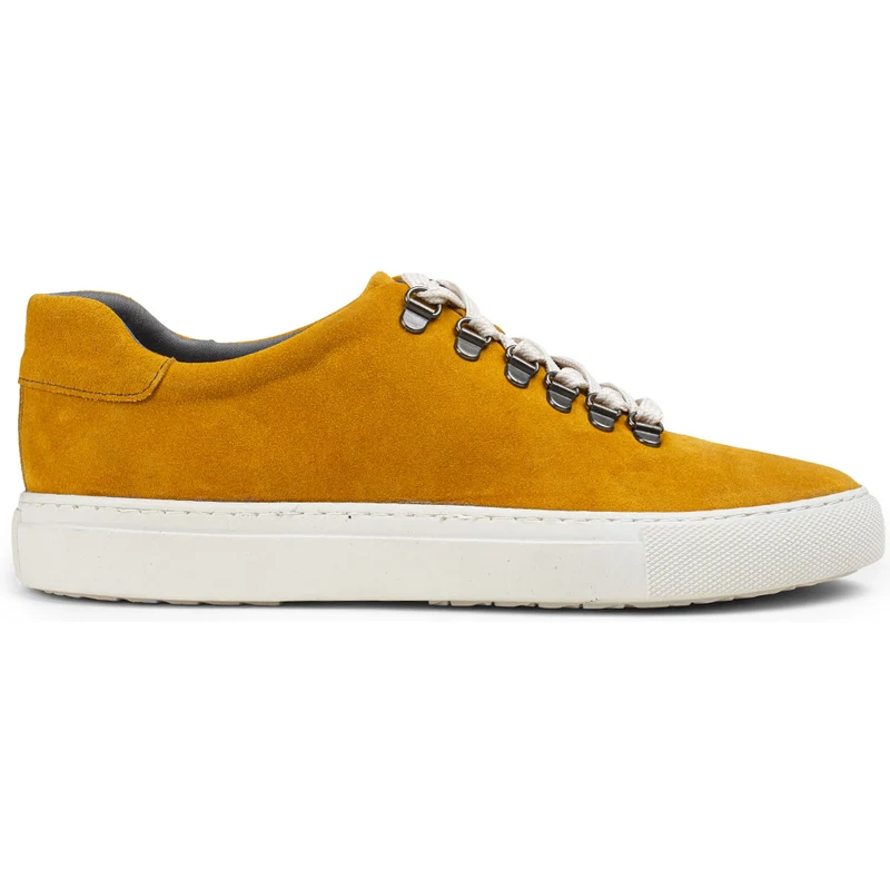 Deery Hakiki Süet Hardal Rengi Sneaker Erkek Ayakkabı 01835MHRDC01