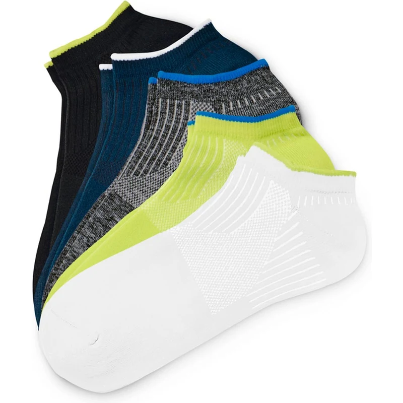 Tchibo 5 Çift Spor Sneaker Çorabı Mavi Limon Yeşili Gri