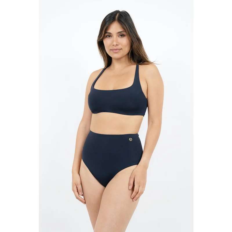 1 People Crete Her - Cross Back Bikini Top - Pebble