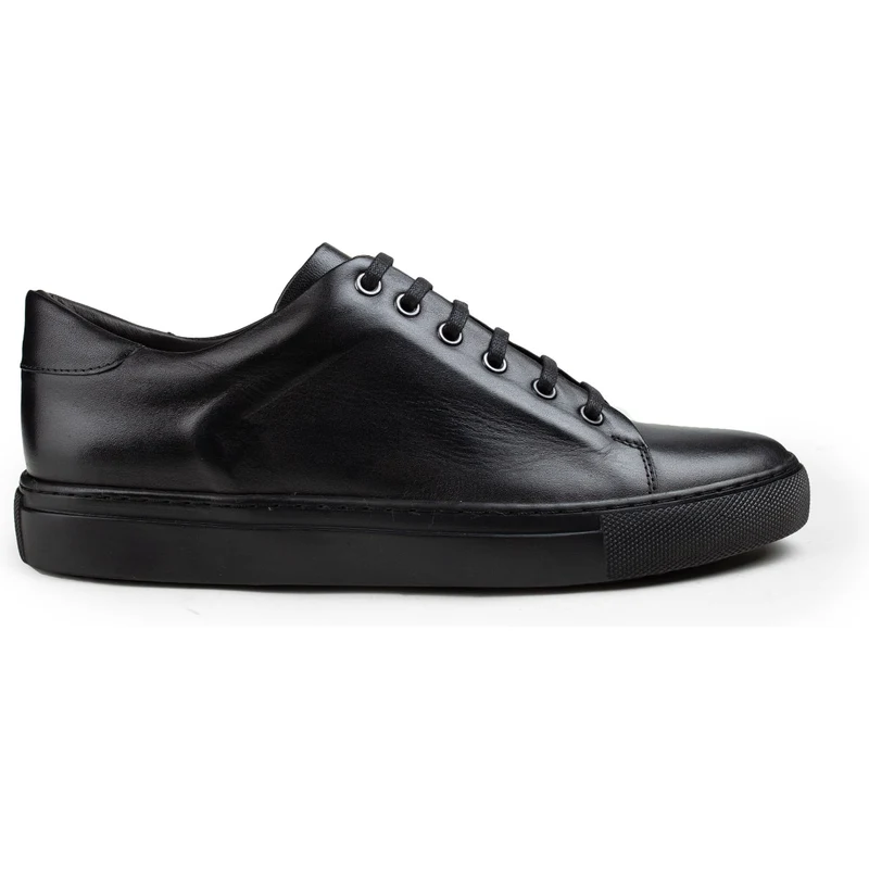 Deery Hakiki Deri Siyah Sneaker Erkek Ayakkabı 01833MSYHC02