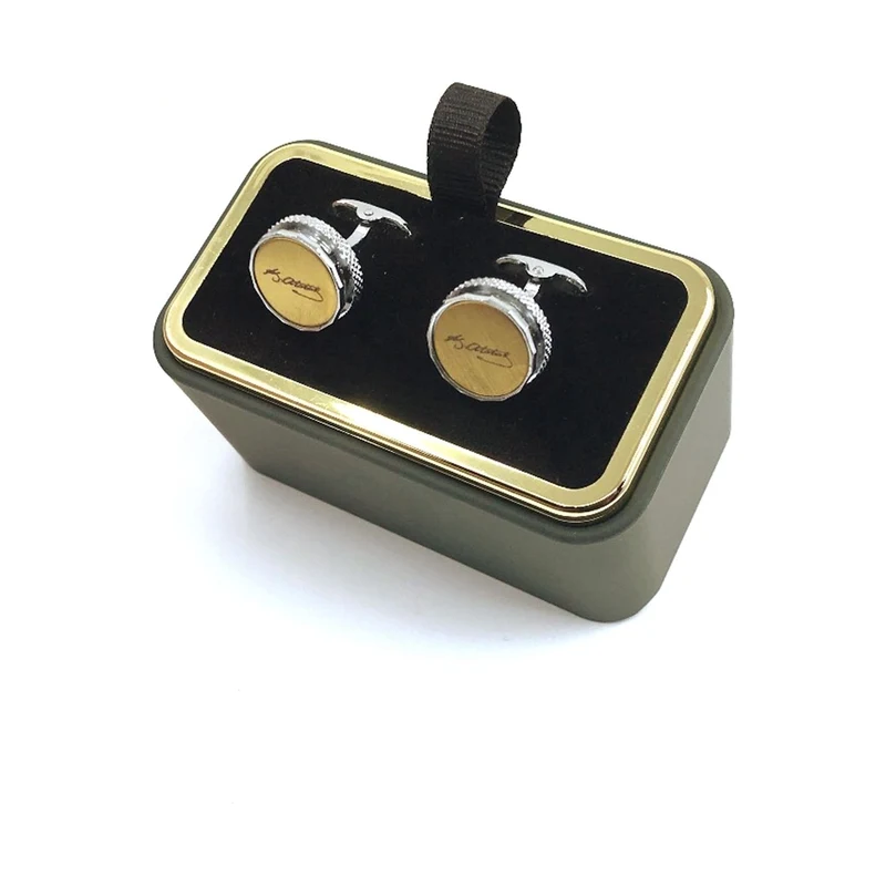 Kravatkolik Silver - Gold Color Mustafa Kemal Atatürk Signed Cufflink KD730