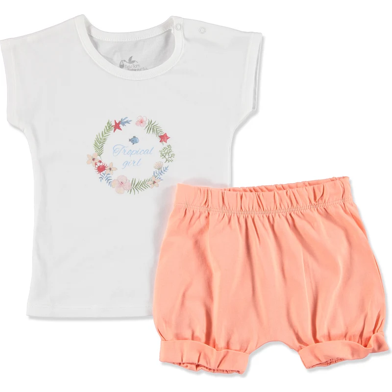 Newborn Fashion Club Tropik Yaz Kız Bebek Bluz Şort - Karışık Renkli