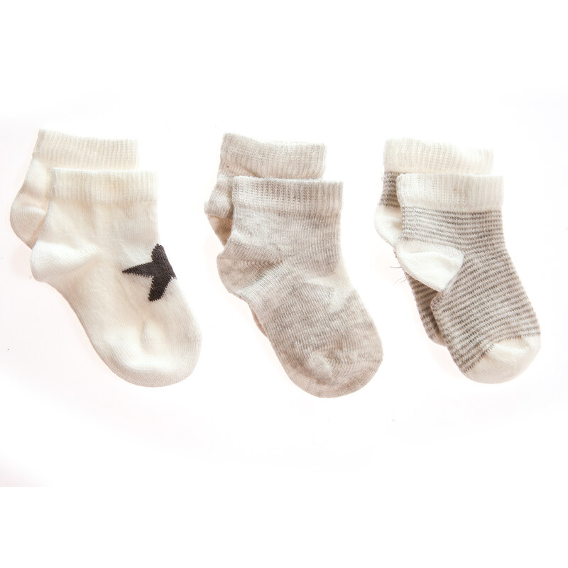 Aziz Bebe 3'lü Patik Çorap - Karışık Renkli