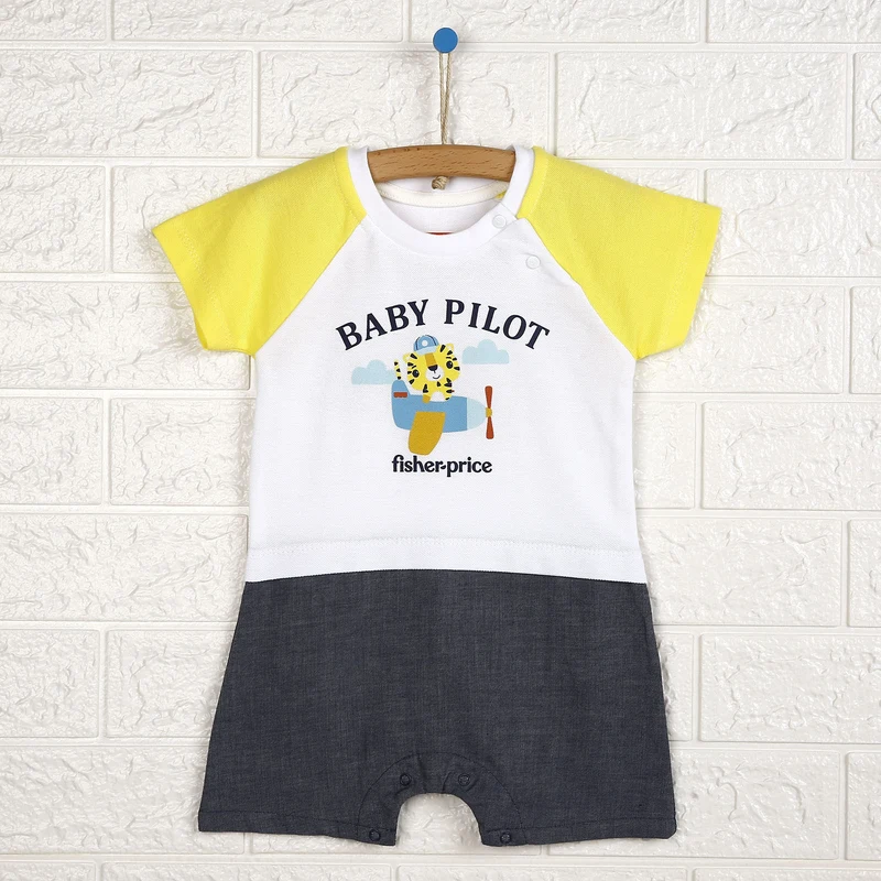 Fisher Price Baby Pilot Kısa Tulum - İndigo