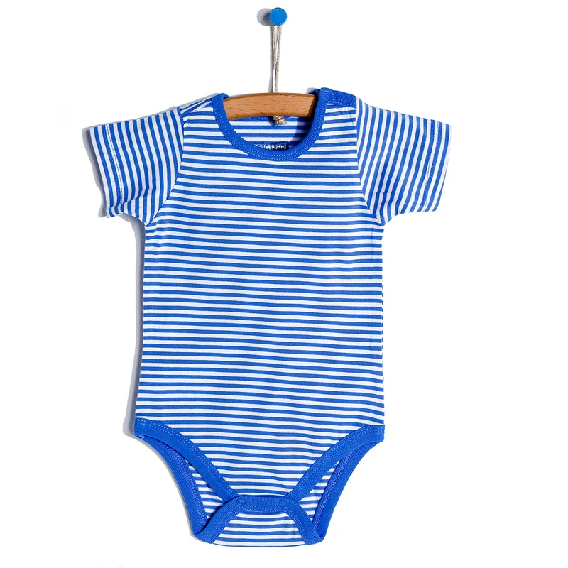 HelloBaby Çizgili Kısa Kol Body - Mavi HelloBaby Çizgili Kısa Kol Body - Mavi