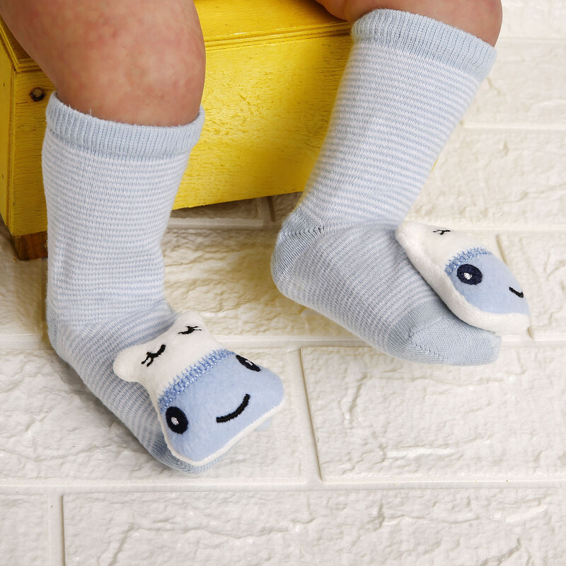 HelloBaby Oyuncaklı Çorap - Açık Mavi