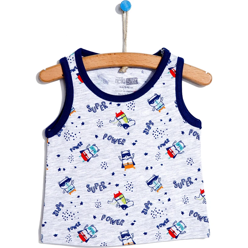 HelloBaby Basic Erkek Bebek Atlet Tshirt - Kar Melanj