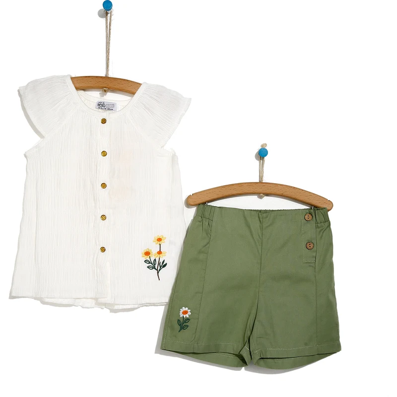 HelloBaby Papatya Bluz-Şort - Yeşil