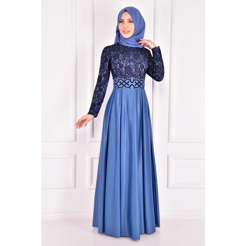 Lace Detail Evening dresses Dress Blue ASM2133