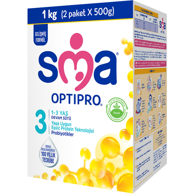 SMA OPTIPRO PROBIYOTIK 3 1000g 1-3 Yaş Devam Sütü - NO_COLOR