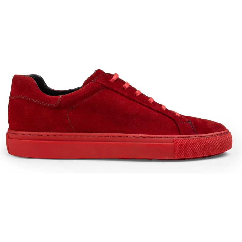 Deery Hakiki Süet Kırmızı Sneaker Erkek Ayakkabı 01829MKRMC01