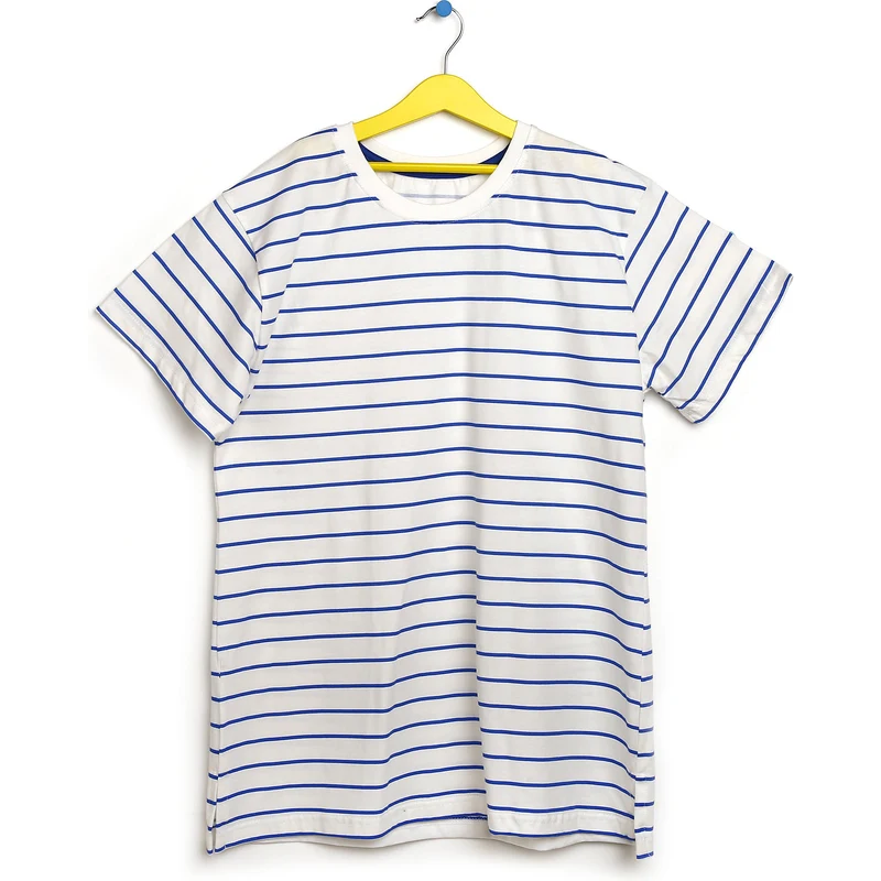 baby mom Babymom Çizgili Hamile Kısa Kol Tshirt - Lacivert