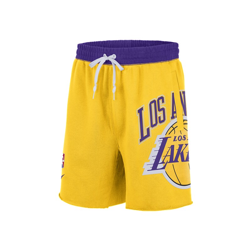 Los Angeles Lakers Courtside Men s Nike NBA Fleece Shorts Yellow Glami