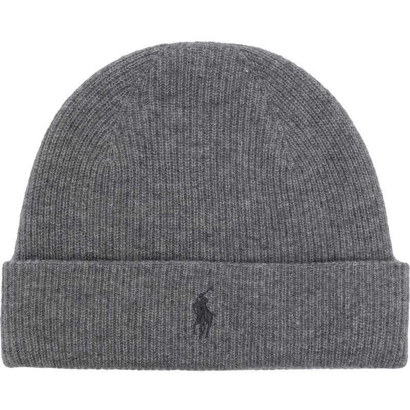 Polo Ralph Lauren embroidered logo ribbed beanie hat Grey Glami