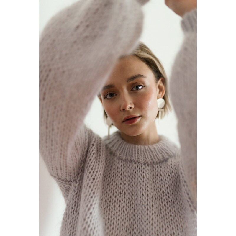 Plexida Chunky Mohair Sweater In Lavender