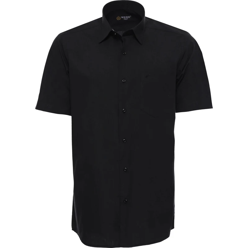 Wessi Plain Black Short Sleeve Shirt