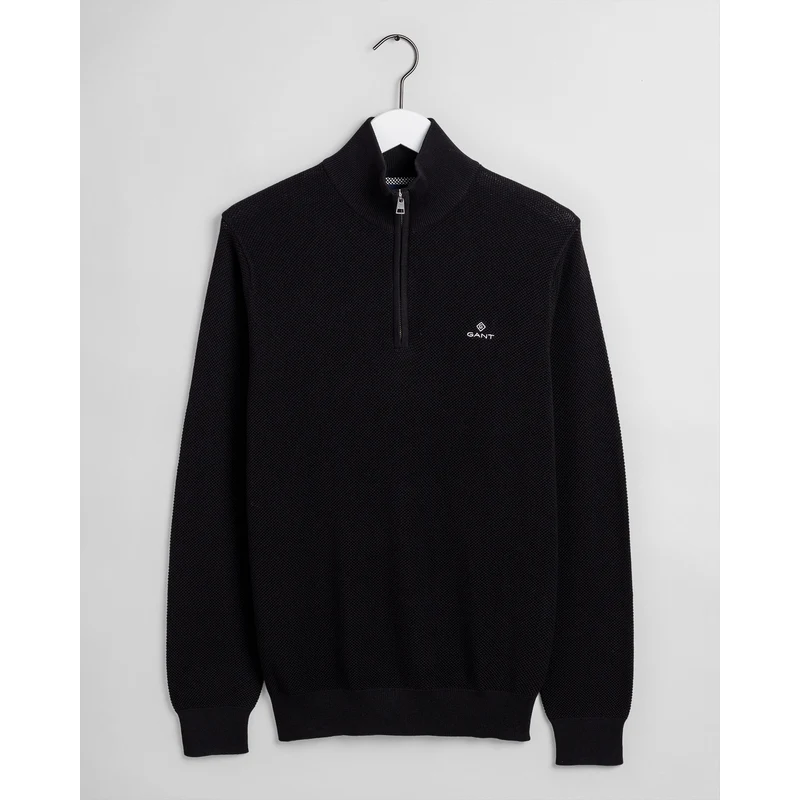 Gant Erkek Siyah Regular Fit Yarım Fermuarlı Kazak GU8755 Gant Erkek Siyah Regular Fit Yarım Fermuarlı Kazak GU8755