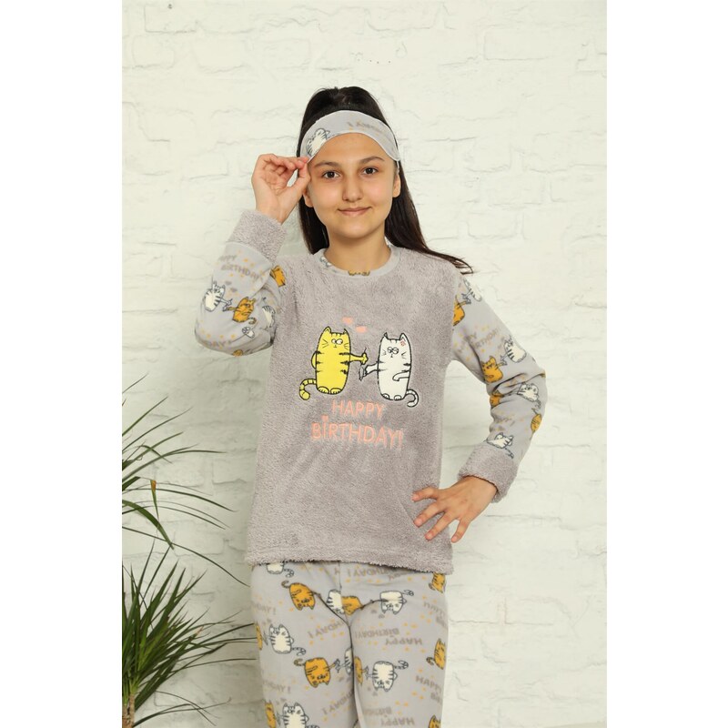 Akbeniz WelSoft Polar Kız Çocuk Pijama Takımı 4577