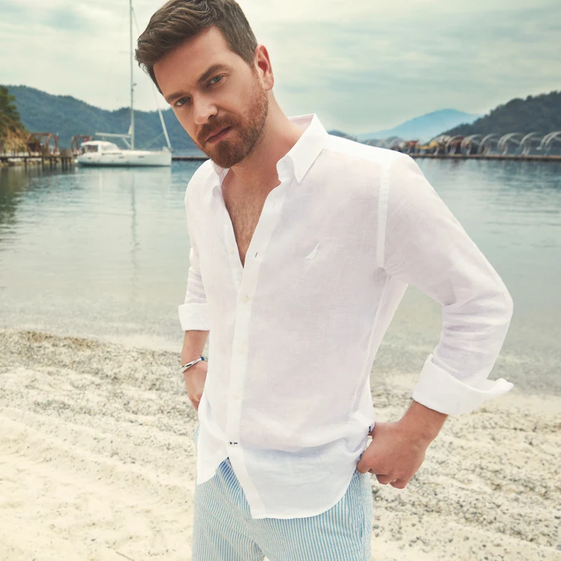 NAUTICA Erkek Beyaz Classic Fit Gömlek