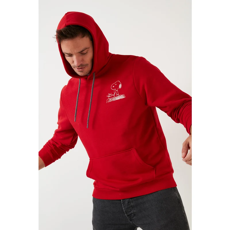 Buratti Slim Fit Baskılı Kanguru Cepli Pamuklu Erkek Sweat 5905192 Kırmızı Buratti Slim Fit Baskılı Kanguru Cepli Pamuklu Erkek Sweat 5905192 Kırmızı