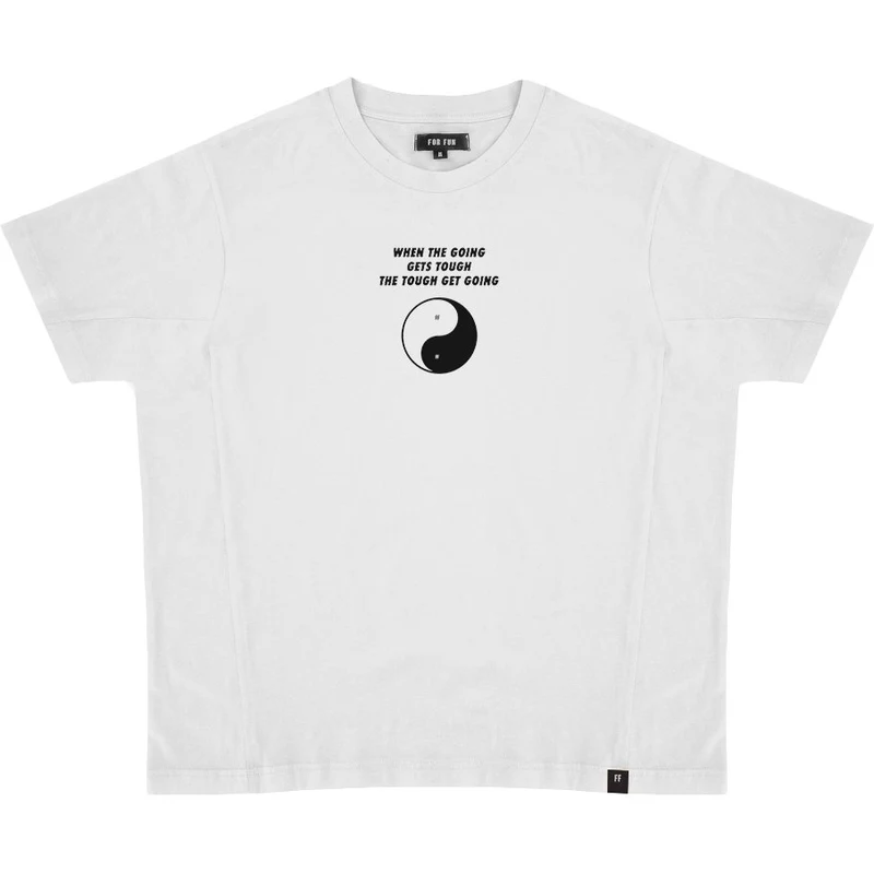 For Fun When the Going Gets Though the Tough Get Going / Oversize T-shirt (White)