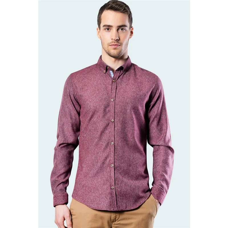 TUDORS Slim Fit Düz Oduncu Unisex Gömlek TUDORS Slim Fit Düz Oduncu Unisex Gömlek