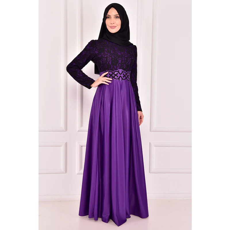 Lace Detail Evening dresses Dress Purple ASM2133