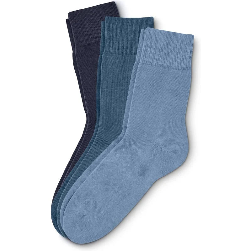 Tchibo 3 Çift Organik Pamuklu Çorap Mavi