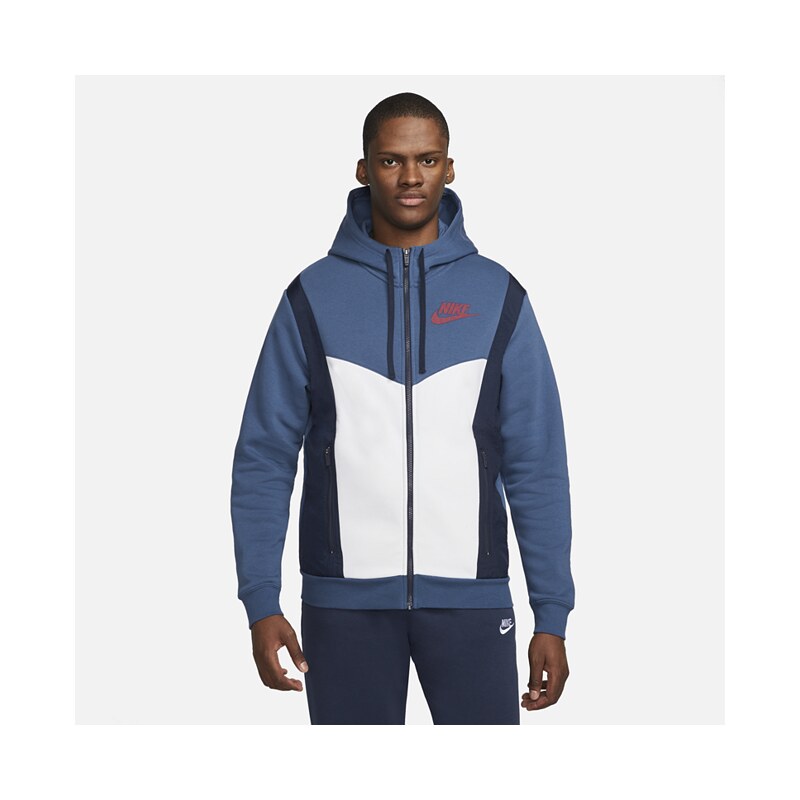 Nike Sportswear Hybrid Full Zip Fleece Hoodie Blue Glami