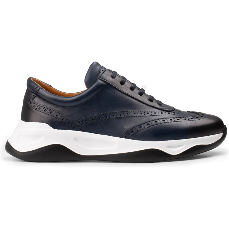 Deery Hakiki Deri Lacivert Sneaker Erkek Ayakkabı 00750MLCVE01