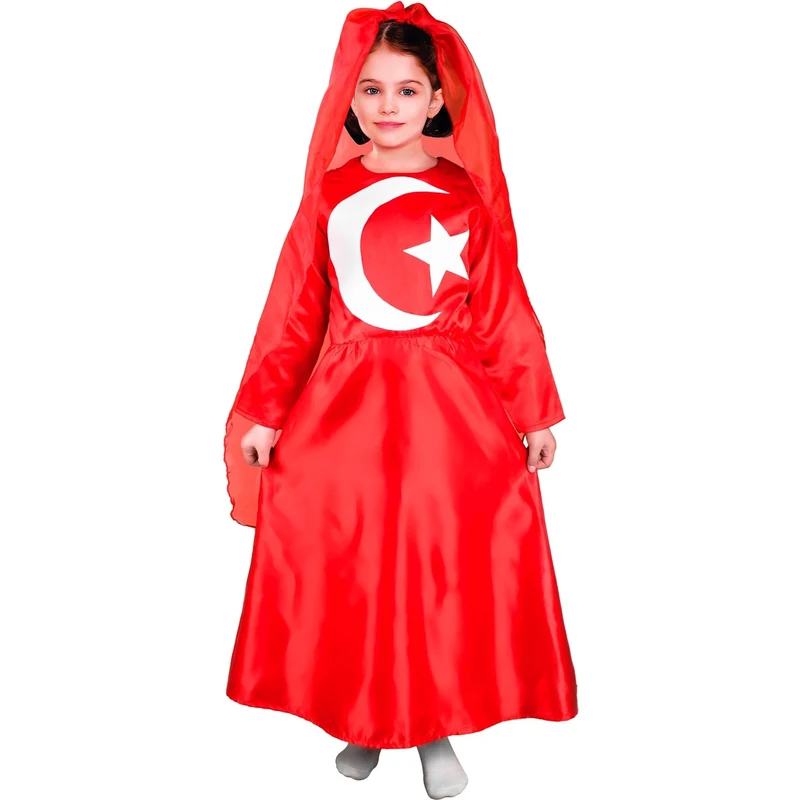 OulabiMir Kırmızı Kız Çocuk Kostüm