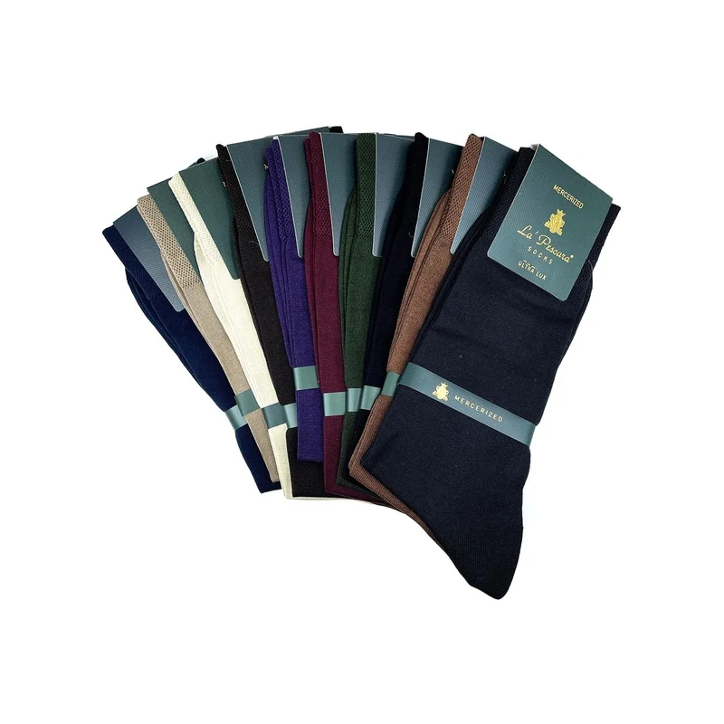 Kravatkolik Merserize Çok Renkli Lüks 10'lu Çorap Set