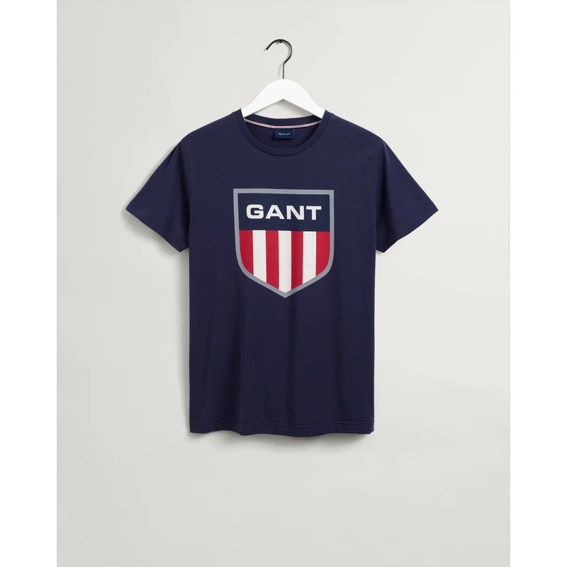 GANT Erkek Lacivert Regular Fit Bisiklet Yaka Logolu T-shirt TZ9364