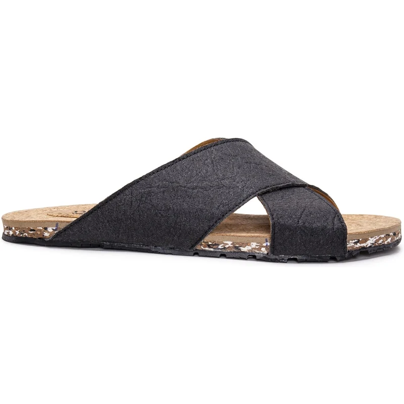 Nae Vegan Shoes Gaia Black Vegan Flat Criss-cross Sandals