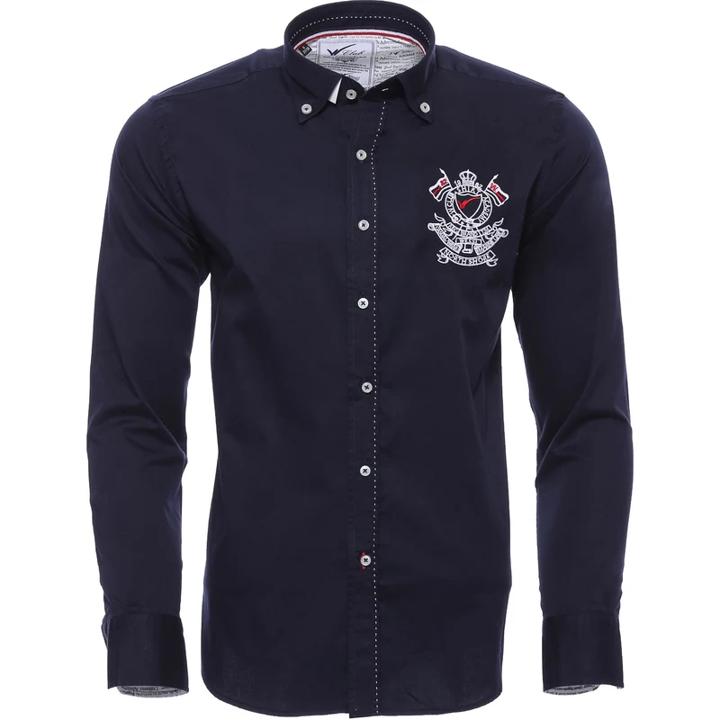 Wessi Emblemed Long Sleeve Navy Blue Shirt