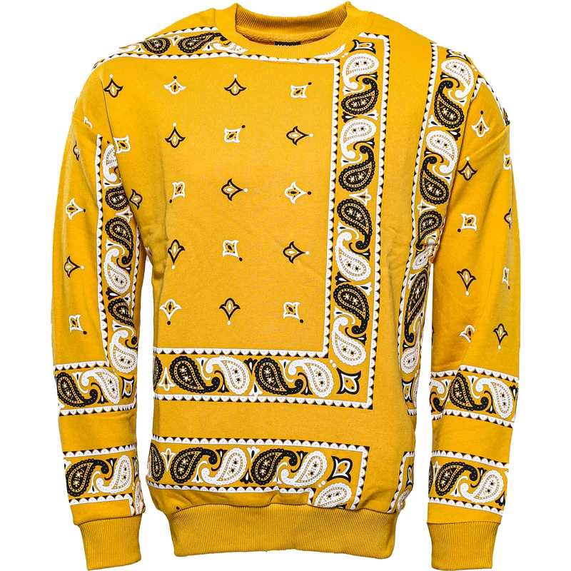 Wessi Yellow Patterned Crew Neck Sweater