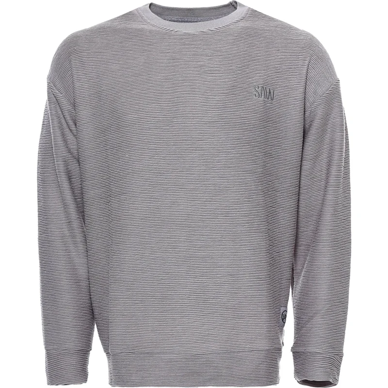 Wessi Horizontal Striped Grey Men's Sweatshirt