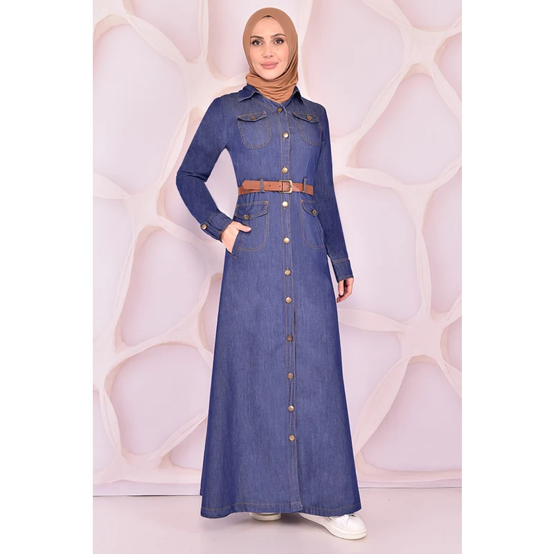 MSK Arched Dress Navy blue MSV9715