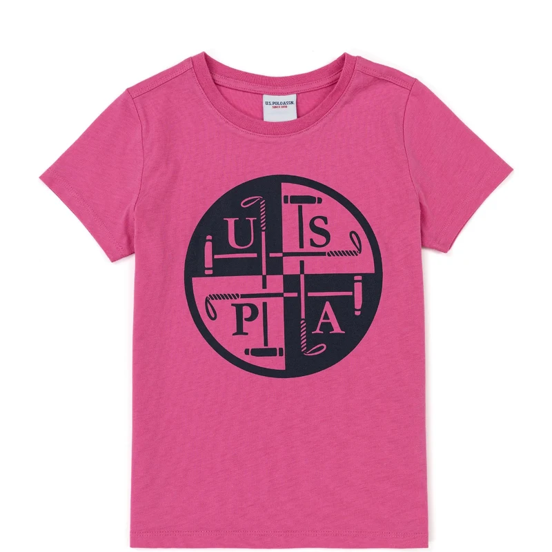 U.S. Polo Assn. Çocuk Pembe Bisiklet Yaka Tişört U.S. Polo Assn. Çocuk Pembe Bisiklet Yaka Tişört