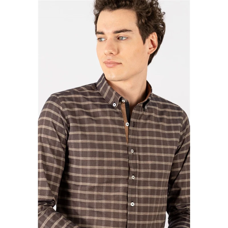 TUDORS Slim Fit Kareli Erkek Gömlek TUDORS Slim Fit Kareli Erkek Gömlek