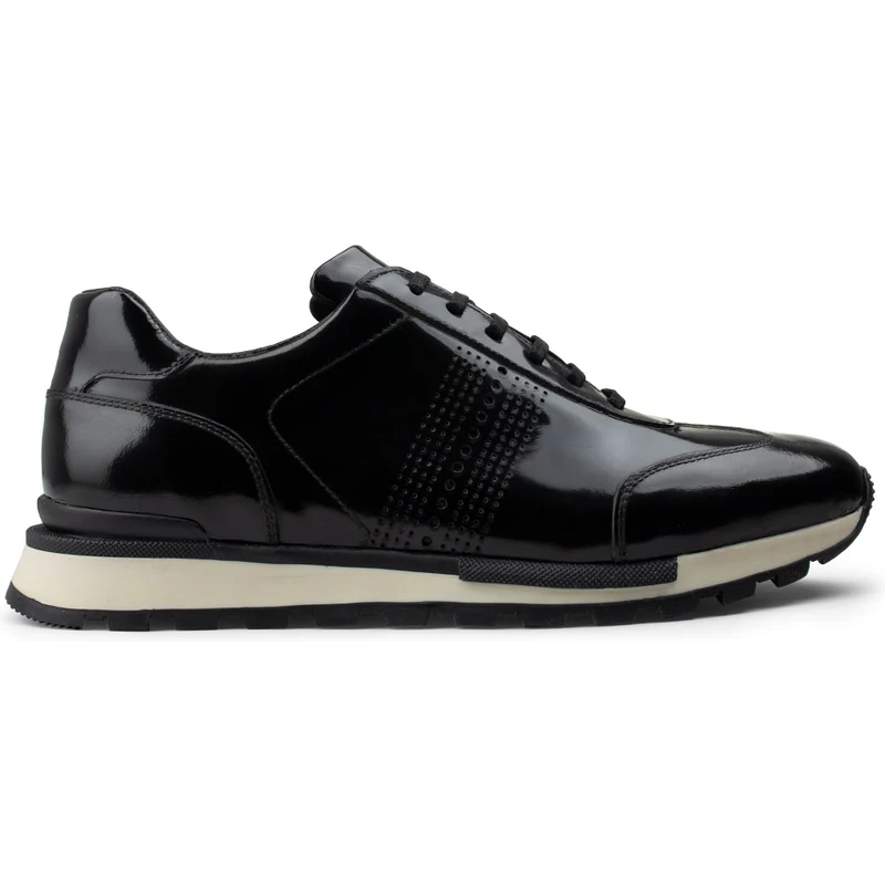 Deery Hakiki Deri Siyah Sneaker Erkek Ayakkabı 01738MSYHT03