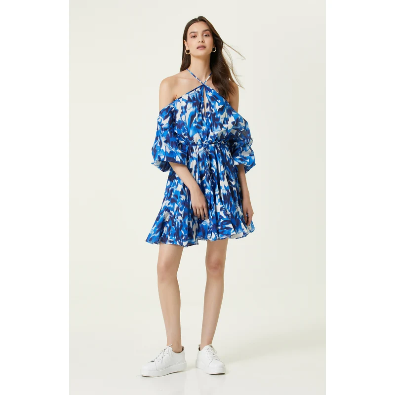 NetWork Saks Desenli Mini Elbise NetWork Saks Desenli Mini Elbise