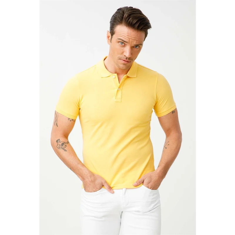 IGS Sarı Erkek Polo Yaka T-shirt
