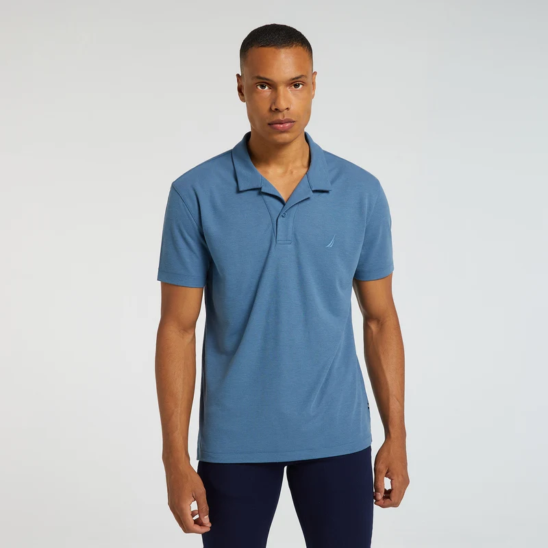 NAUTICA ERKEK MAVİ SLIM FIT KISA KOLLU POLO