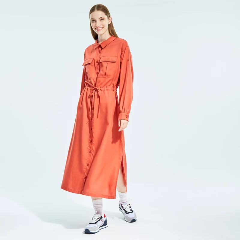NAUTICA KADIN KIRMIZI OVERSIZE UZUN KOLLU GÖMLEK ELBİSE NAUTICA KADIN KIRMIZI OVERSIZE UZUN KOLLU GÖMLEK ELBİSE