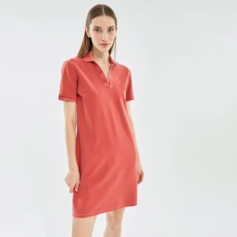 NAUTICA KADIN KIRMIZI SLIM FIT KISA KOLLU ELBİSE NAUTICA KADIN KIRMIZI SLIM FIT KISA KOLLU ELBİSE