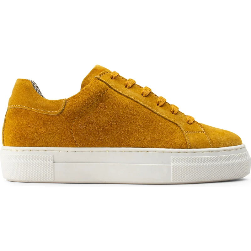 Deery Hakiki Süet Sarı Sneaker Kadın Ayakkabı Z1681ZSRIC02