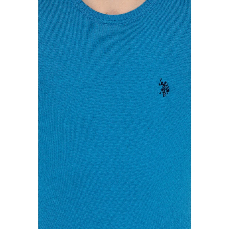 U.S. Polo Assn. Erkek Kobalt Bisiklet Yaka Basic Triko Kazak TZ9050
